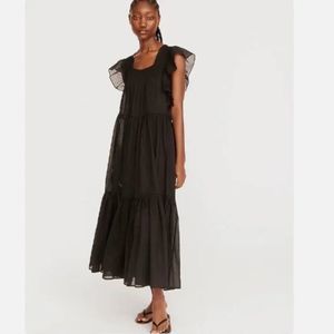 NWT J. Crew Flutter Sleeve Sleeveless Tiered Maxi Dress Coverup